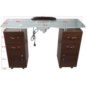 Masa manichiura cu blat incolor din sticla securizata_cod 281992