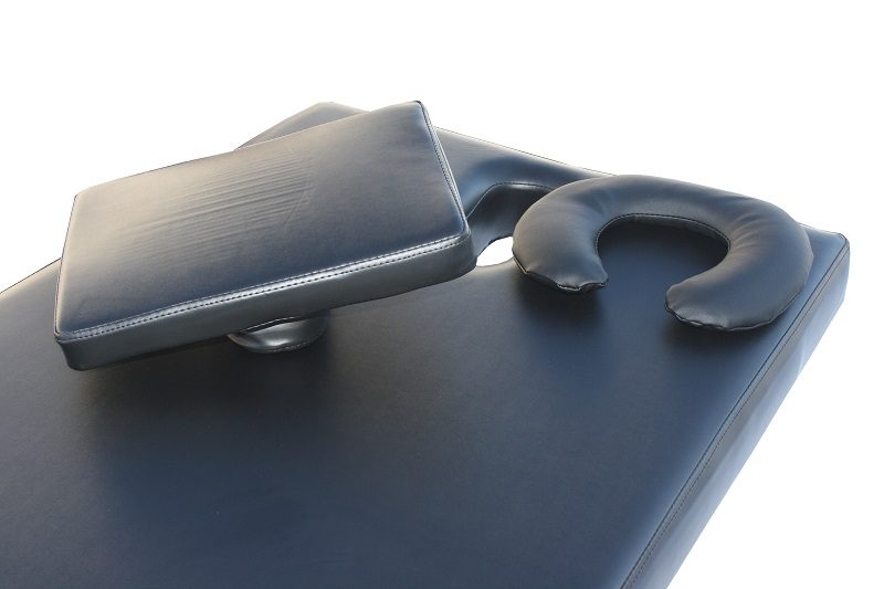 Masa de masaj, piele neagra, baza din lemn de stejar - imagine 5