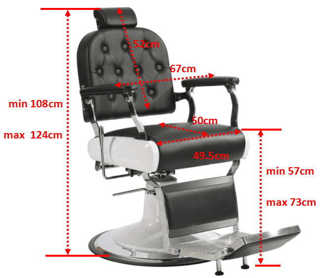 Scaun frizerie/ Barber chair Monaco Vintage Red - imagine 6