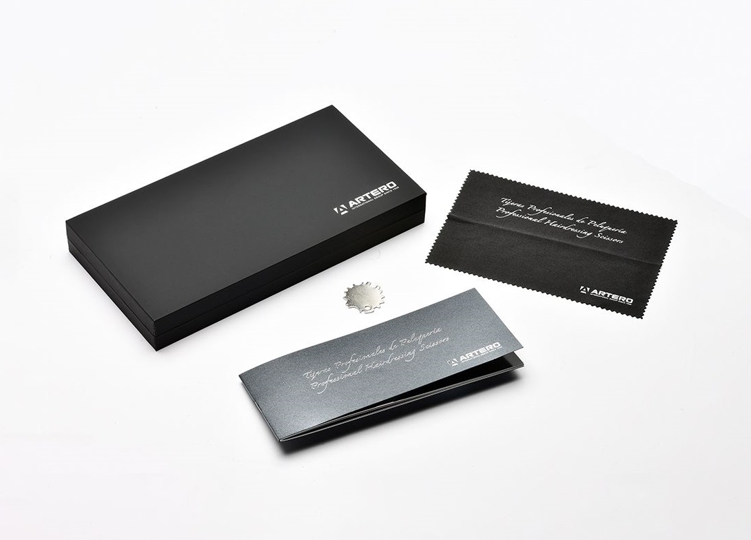 Set foarfeci Artero Symmetric Black 5.5: foarfece tuns + filat + brici - imagine 2