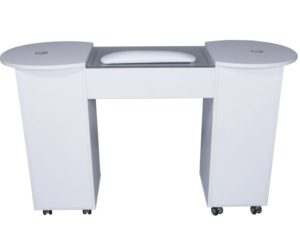 Masa manichiura blat din sticla + blat alb_cod 171990