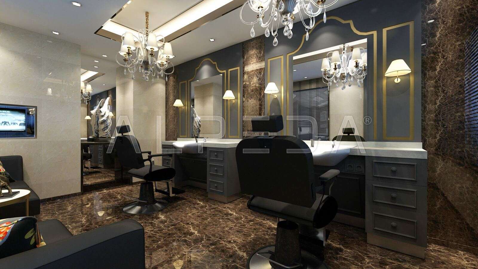 Post de lucru frizerie / barber styling unit Alpeda Avangard Man Alb - OUTLET - imagine 3