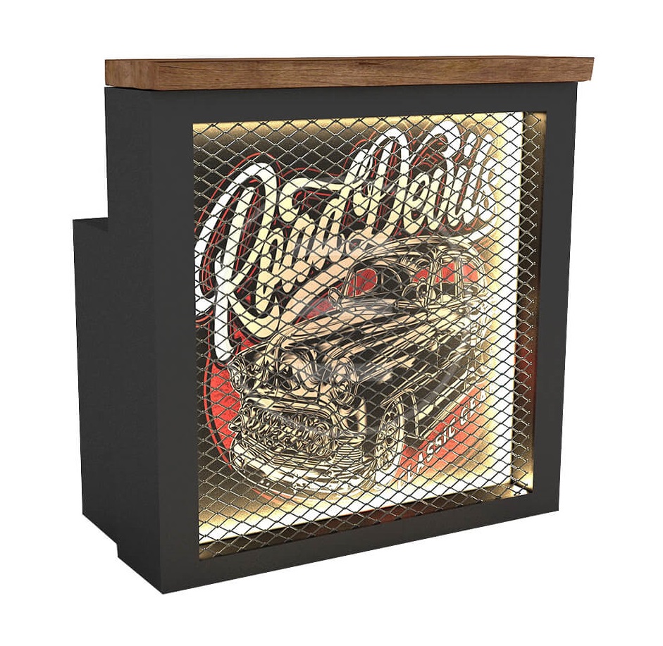 Receptie ALPEDA IRON ROCK DESK 90/120 cm latime