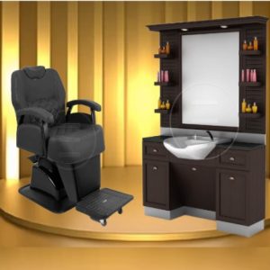 Pachet Alpeda Post frizerie Classic Man + Scaun frizerie Alpeda Hercule Black Edition