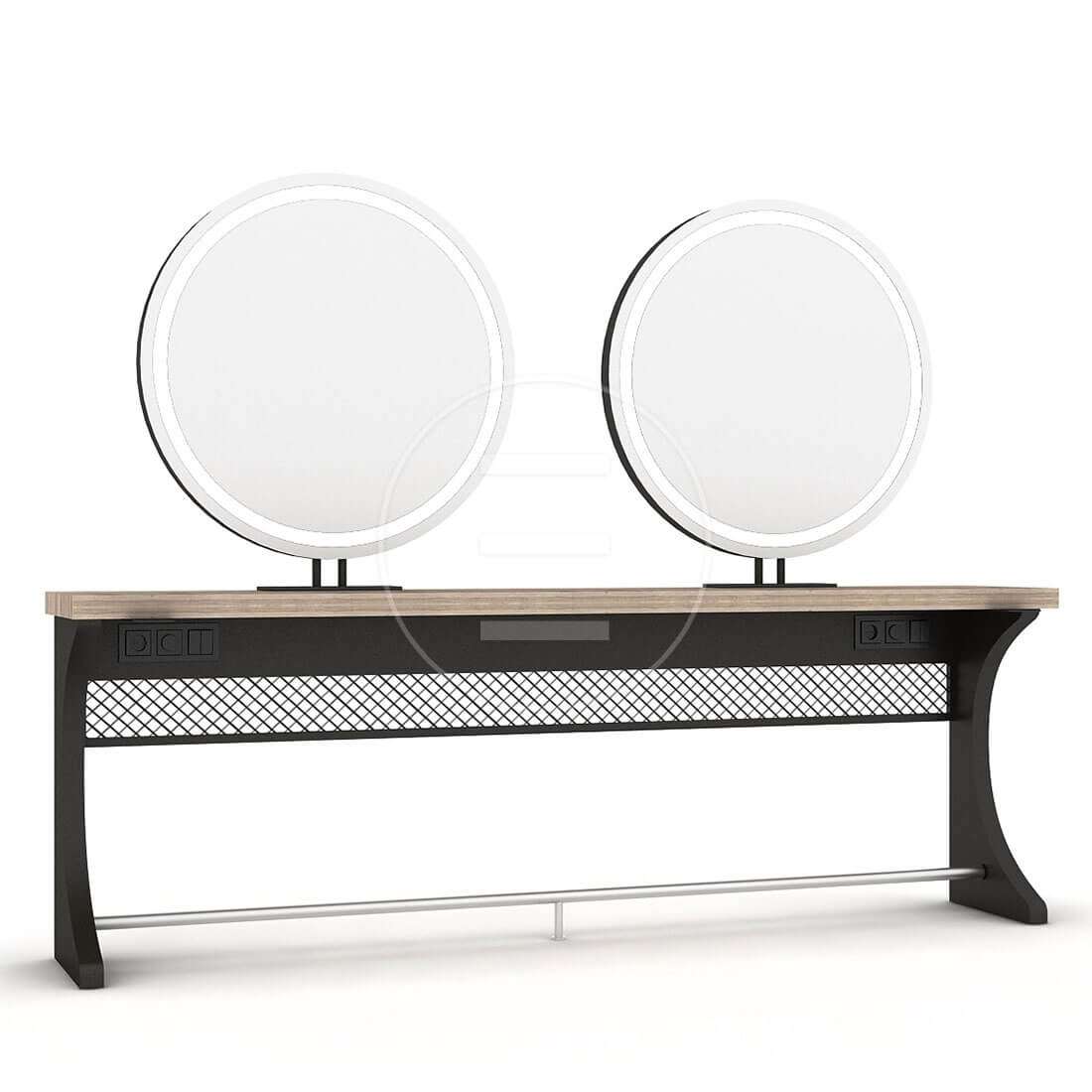 Post lucru coafor / styling unit ALPEDA WOODY CIRCLE DOUBLE MDF