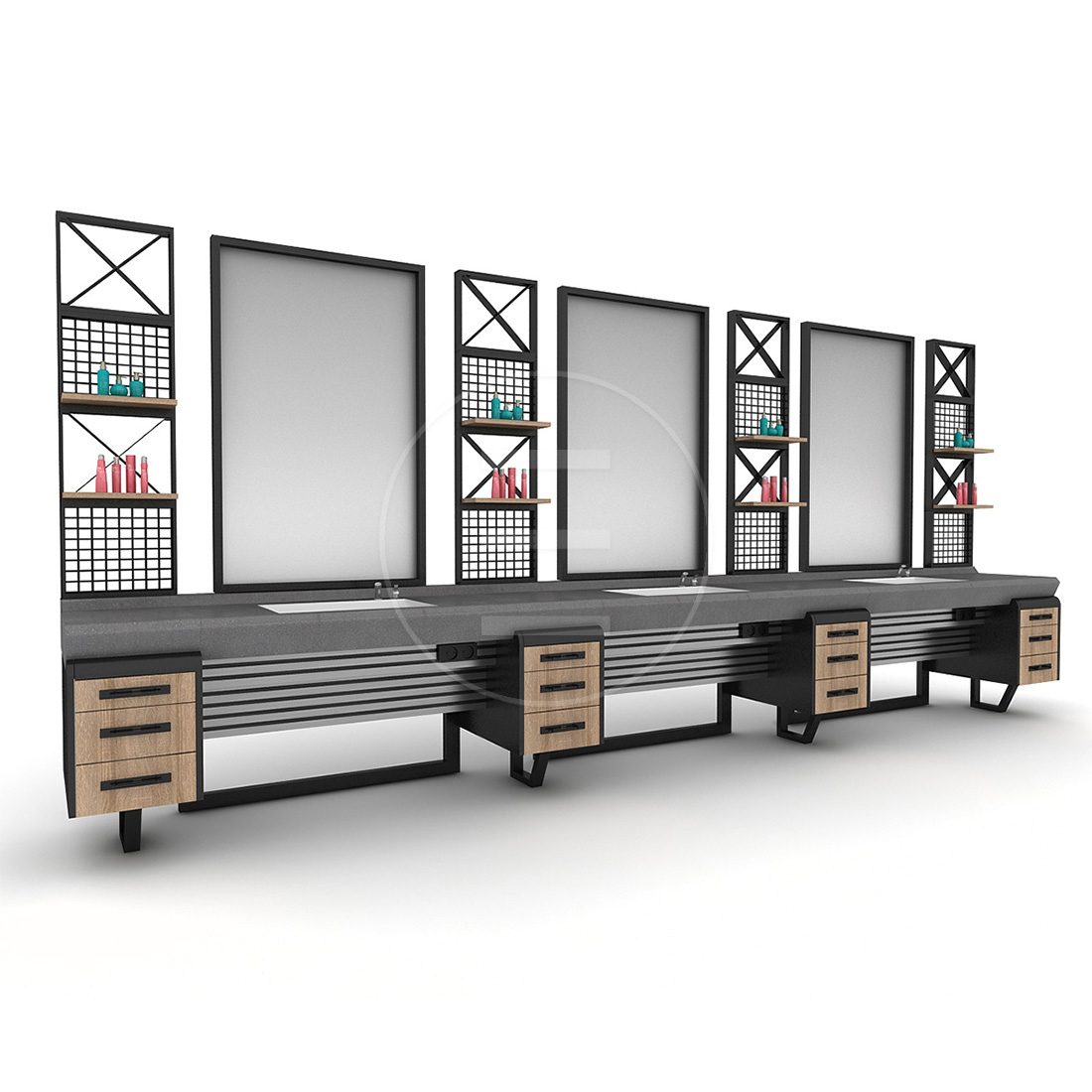 Post de lucru frizerie / barber styling unit Alpeda Zeus Man Loft