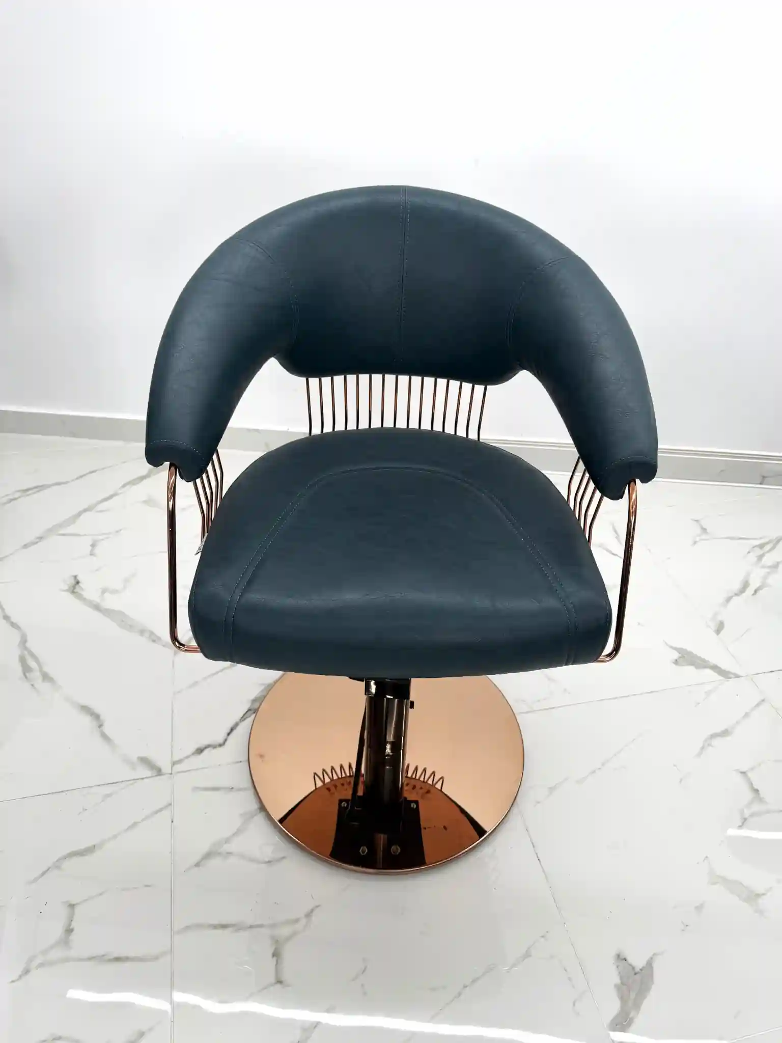 Scaun coafor / styling chair Alpeda ELITE SL, piele albastra, OUTLET - imagine 2