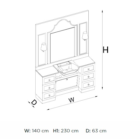 Post de lucru frizerie / barber styling unit ALPEDA LION - imagine 2