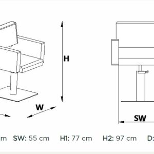 Scaun coafor / styling chair Alpeda KAI Rose, Outlet