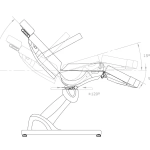 Fotoliu pat cosmetica electric Kanton Atlas, rotativ 120 grade, 4 motoare