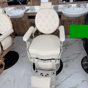 Scaun de frizerie / barber chair Alpeda Ronin White, Outlet - imagine 3