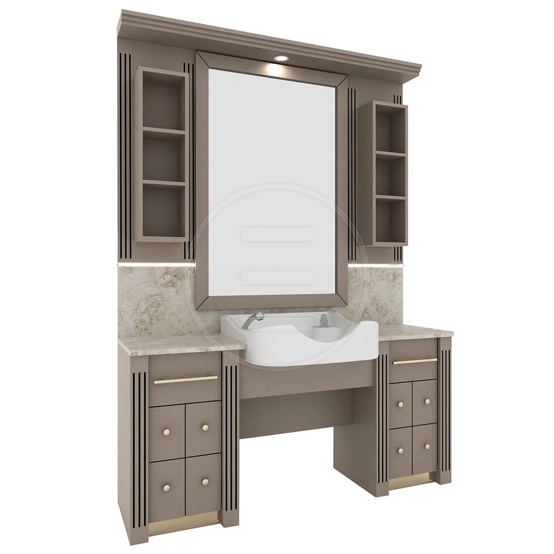 Post de lucru frizerie / barber styling unit ALPEDA Barlas - imagine 3