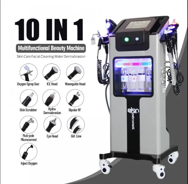 Aparat AQUAFACIAL 10 in1 Facial Ultrasunete, Skin scrubber, Oxy Spray Profesional, Lifting, Indepartare Riduri, Linii fine, Radiofrecventa Helley10