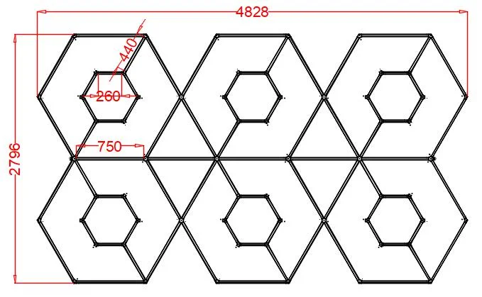 Sistem iluminat LED Hexagonal, HoneyComb, 2796mm*4828mm - imagine 3