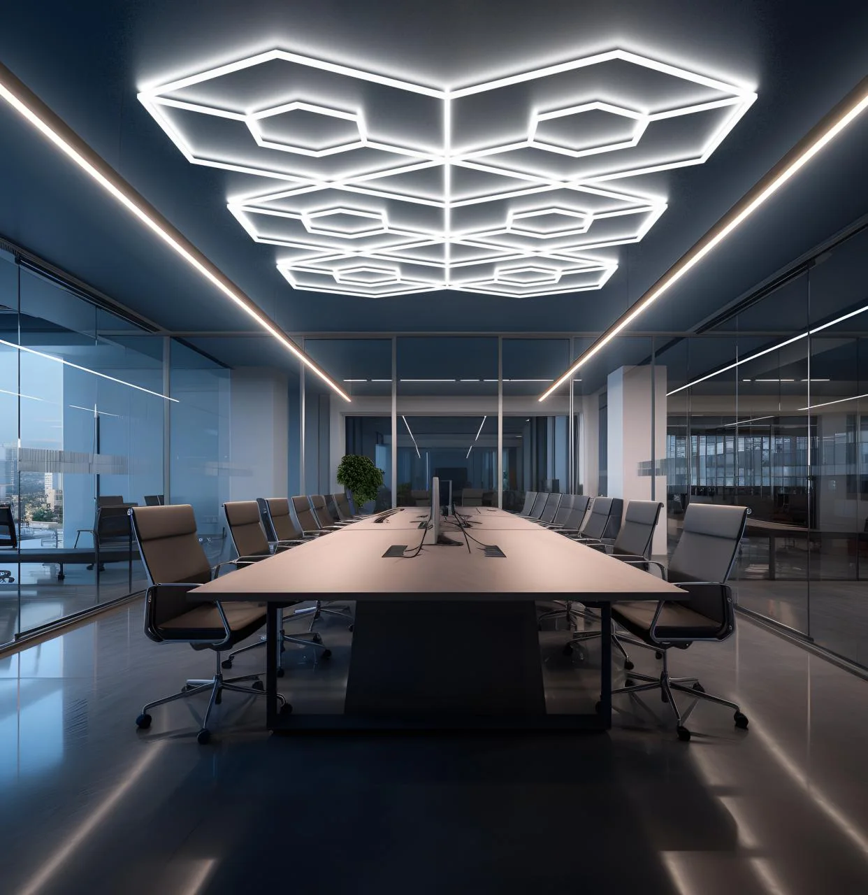 Sistem iluminat LED Hexagonal, HoneyComb, 2796mm*4828mm