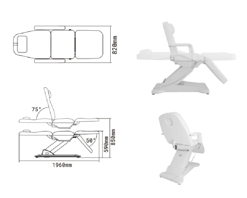 Fotoliu electric pentru cosmetica si Spa SILVERFOX LARIM - imagine 8