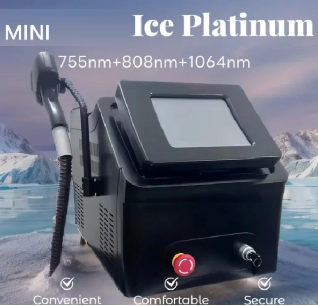 Aparat Epilare Iceplatinium Portabil 1200W 808nm, 755nm, 1064nm Dioda Laser, 50mil Impulsuri, Epilare Laser Definitiva Profesionala Salon Cool Refrigeration