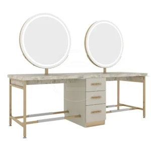 Post de lucru coafor dublu / insula unit Alpeda Nancy Island Gold / Rose / Crom / Black