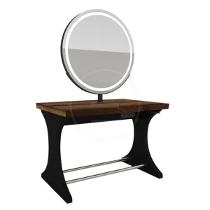 Post lucru coafor dublu / insula ALPEDA Woody Circle Single Island