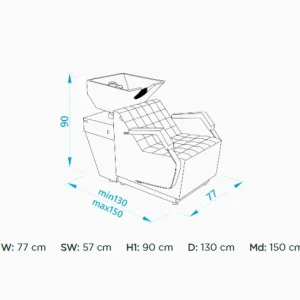 Unitate pentru spalat, scafa / washing unit Alpeda Salon Wash Black - imagine 3