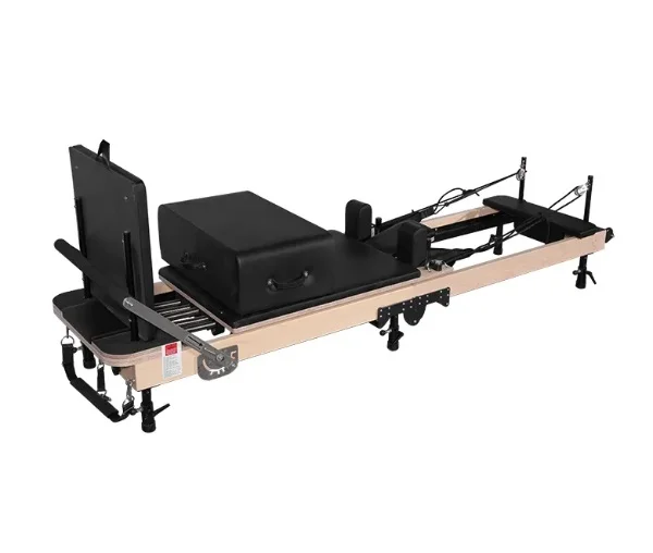 KANTON REFORMER PLIABIL aparat multifunctional profesional din lemn de artar, Reformer pentru pilates si yoga, echipament de fitness pentru remodelarea corpului - imagine 8