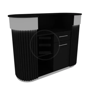 Receptie Alpeda Rozalin Desk Auriu / Crom / Rose / Black - imagine 4