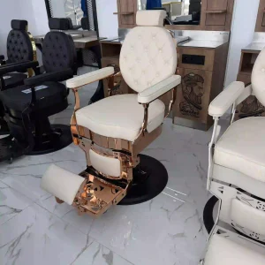 Scaun de frizerie / barber chair Alpeda Gold White, Outlet - imagine 1