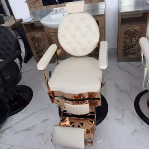 Scaun de frizerie / barber chair Alpeda Gold White, Outlet - imagine 2