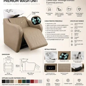 Unitate pentru spalat, scafa / washing unit ALPEDA MAYA MASSAGE, suport picioare electric - imagine 2